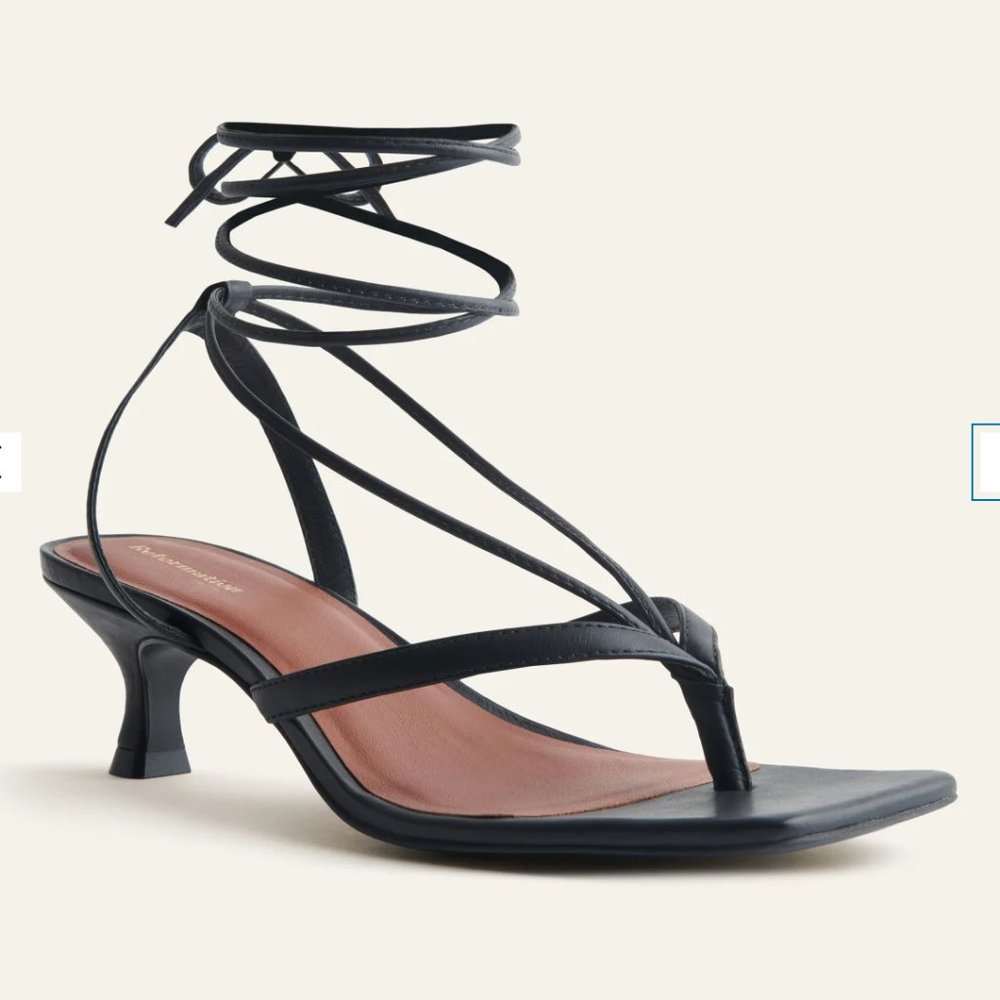 Reformation Selene Lace Up Kitten Heel Sandal Size 5